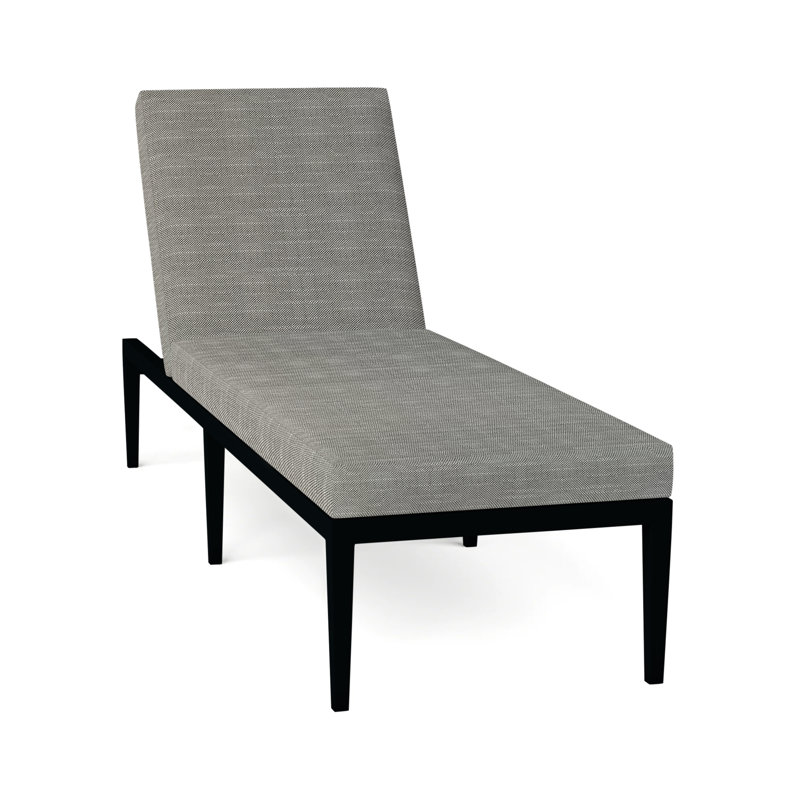 Elegante 78" Long Reclining Single Chaise with Cushions, No Welt, Elegante #97 Midnight, Intermix Indigo