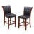 Upholstered Counter Stool with Solid Wood Frame