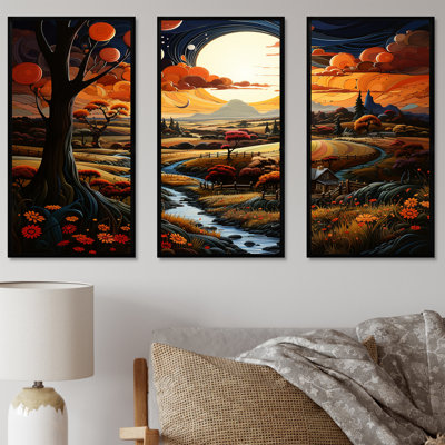 «Whimsical Magical Fields I», ensemble d'art sur toile