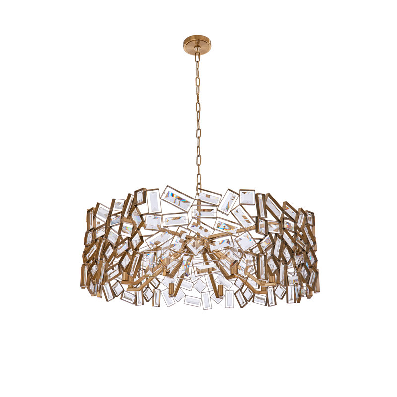 Lustre d'hiver / en laiton incliné 8 LT Inclanata Allegri, 37", 8 lumières