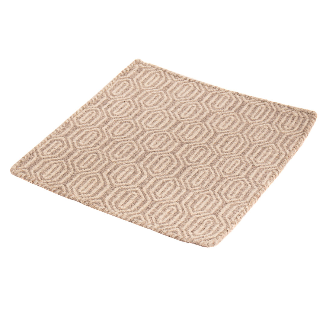 Handgewebter Teppich Coilin aus Wolle in Beige/Braun