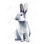 Gray Curious Rabbit Print On Canvas