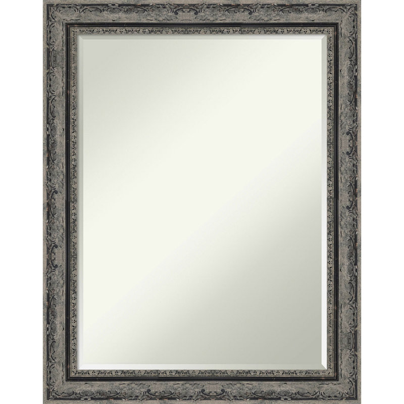 Miroir mural de salle de bain Filigree, Noir mat