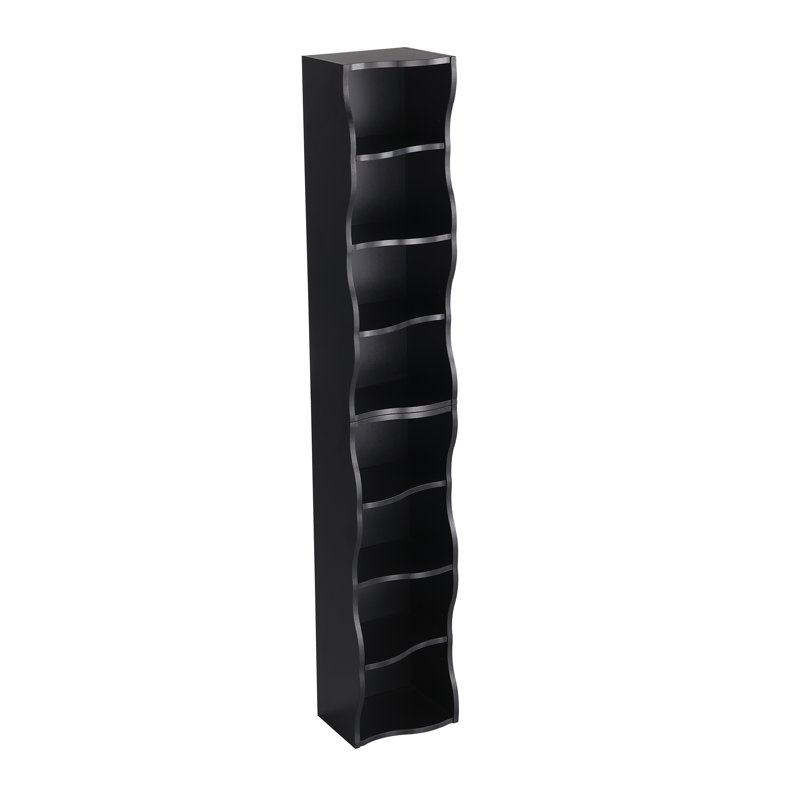 Bibliothèque ultra-mince réglable à 8 couches avec bordure ondulée, parfaite pour la présentation et le rangement de votre bureau personnel