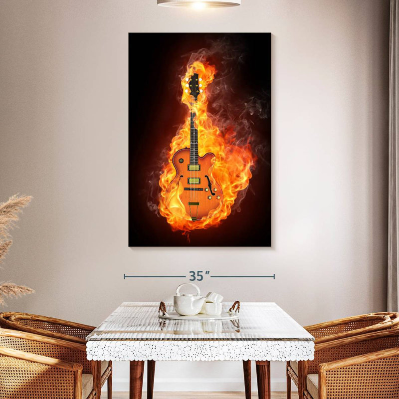 Abarca Blazing Electric Guitar, 51" H x 34" W