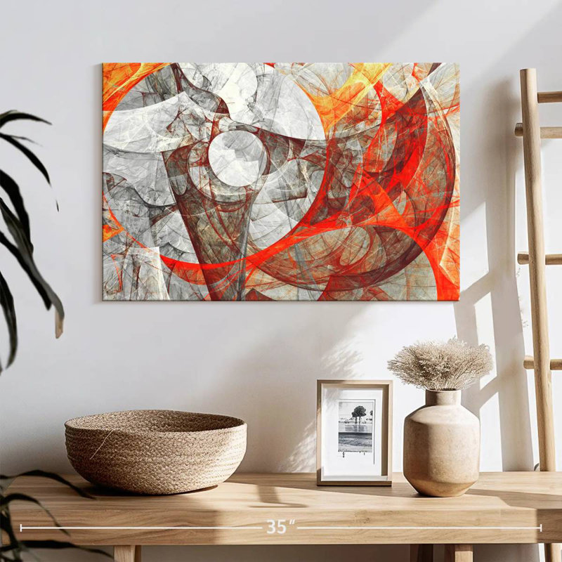 Cercles de pierre écarlate abstraits Avery