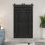 Portes de grange doubles en panneau de fibres à densité moyenne composites noires à 6 panneaux creux avec ensemble de quincaillerie coulissante-126748789-126748793