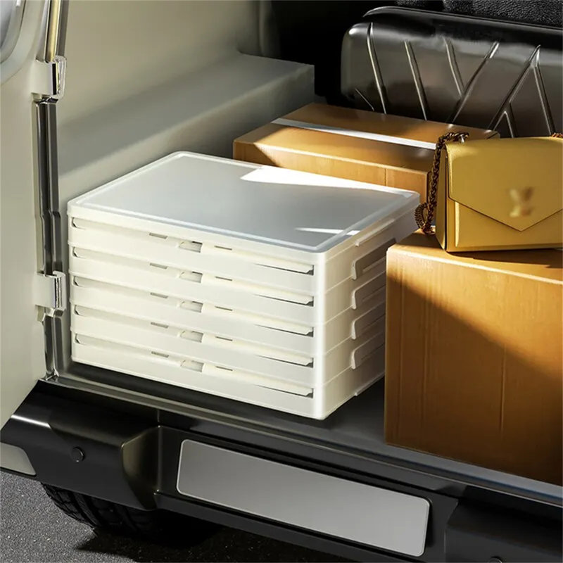 Boîte à chaussures pliante empilable 1Pc - Armoire de rangement à installation gratuite - Organisateur de bas en plastique pliable (3 couches)