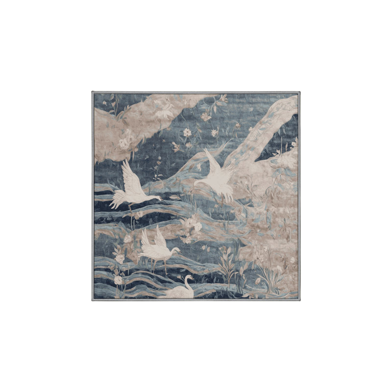 Tapis gris soyeux et moelleux, Rectangulaire 3 pi x 5 pi