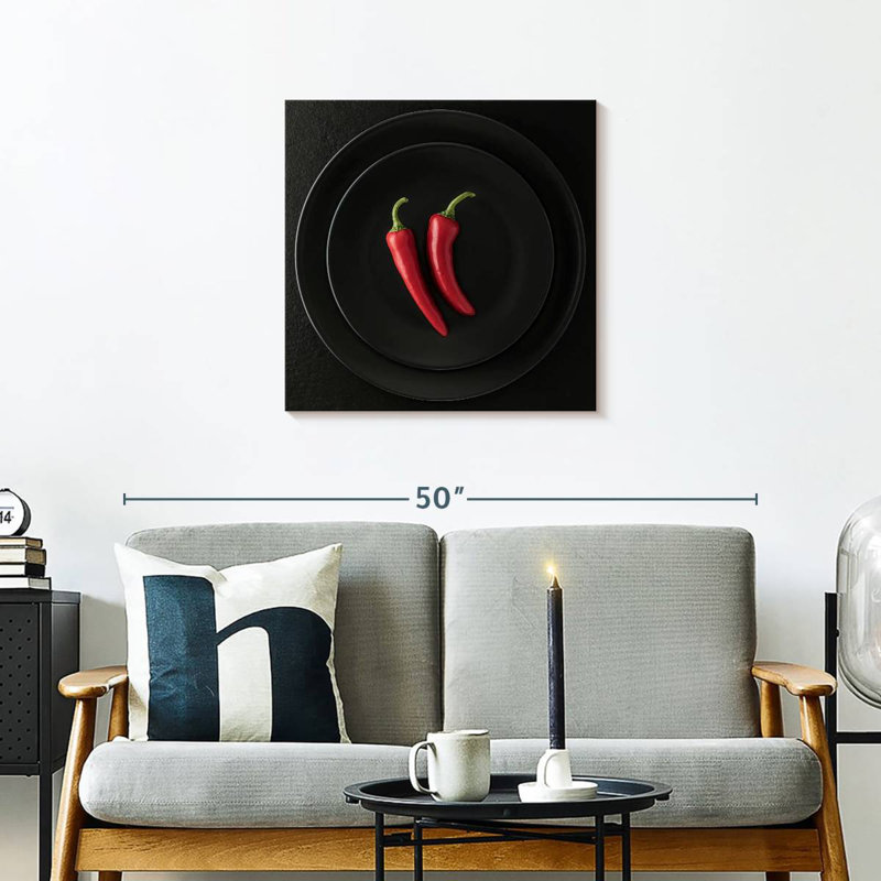 Yarlin Chili Peppers On Plate, 24" H x 24" W