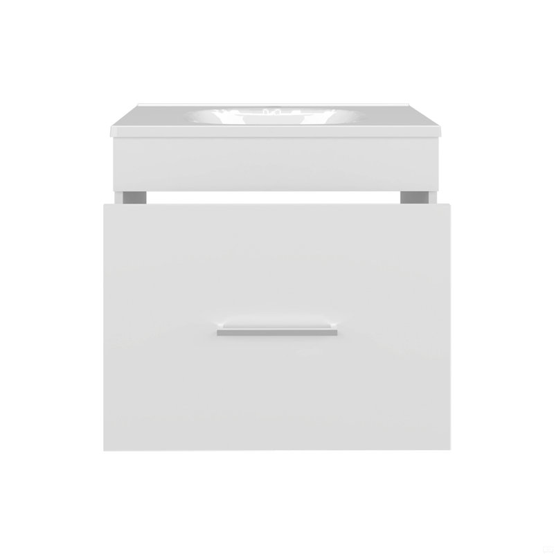 Meuble-lavabo de salle de bain avec lavabo, 1 tiroir