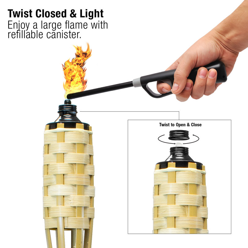 Torches Tiki d'extérieur en bambou Sorbus, Ensemble de 8