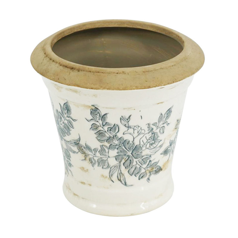 Ceramic Planter with Floral Pattern