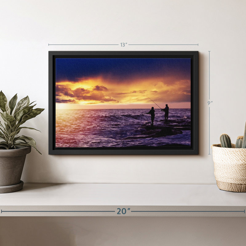 Sunrise Fishing Canvas Print, 9" H x 13" W