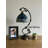 Hanif Tiffany Table Lamp Tulips Blue Purple Stained Glass Iron Metal Leaves 11"W*8"D*21"H