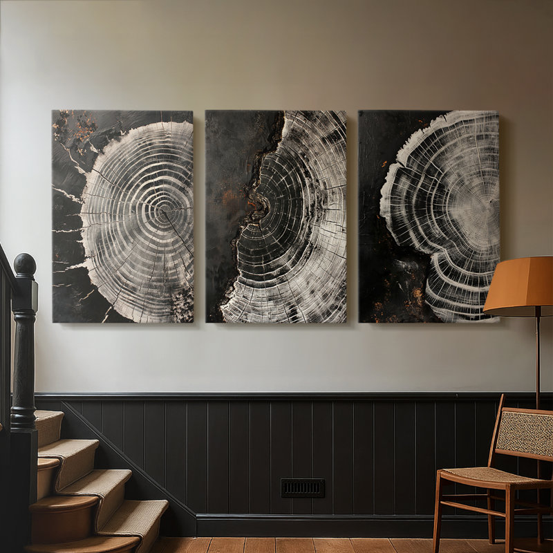 ABSTRACT Series CXC III - Toile tendue sur mesure - 3 pièces, H 12 po x l 24 po