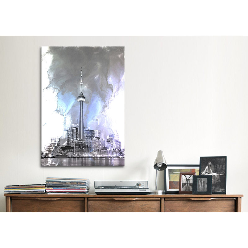 Toronto, Canada Tower - impression d'art graphique sur toile, H 18 po x l 12 po x P 1,5 po