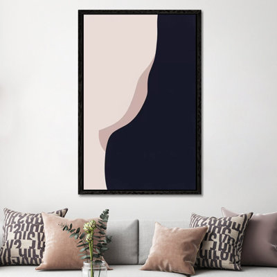 Navy Rose Abstract II 1 Piece Wall Art on Canvas