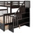 Corbin Rustic Bunk Bed With Storage And Solid Pine Construction-124611224