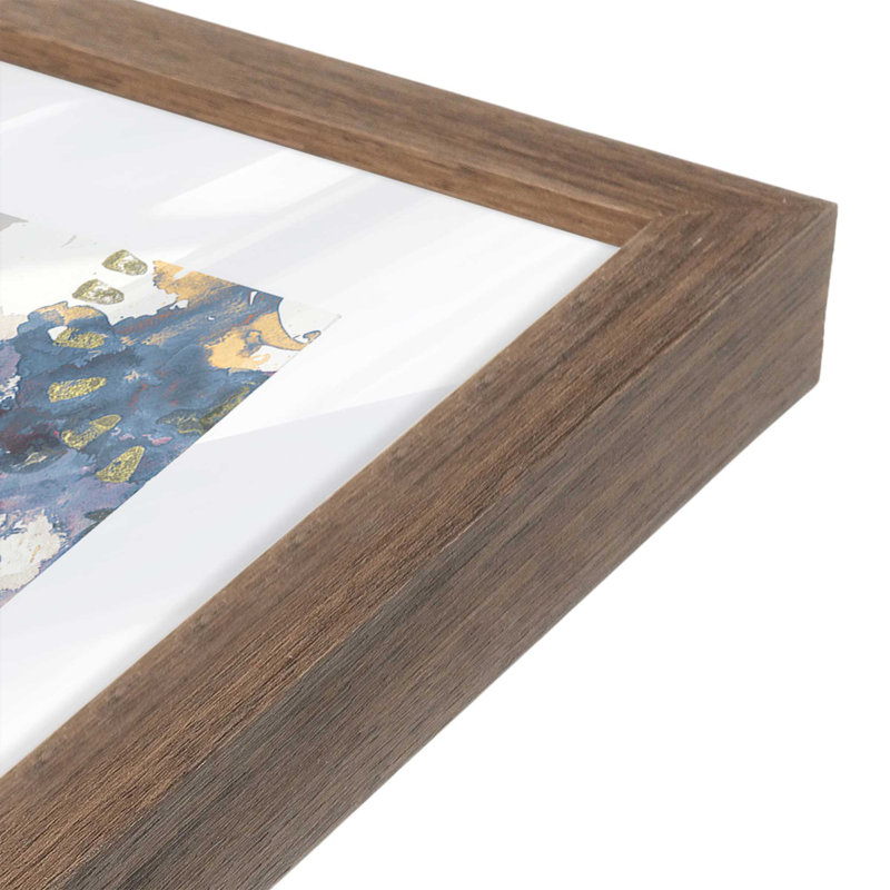 Ensemble de 2 impressions Inky Petal Splash, 30 po x 30 po, Impression encadrée, Noyer