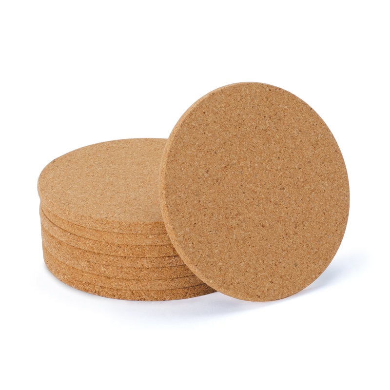 Ensemble de 8 sous-verres en liège naturel