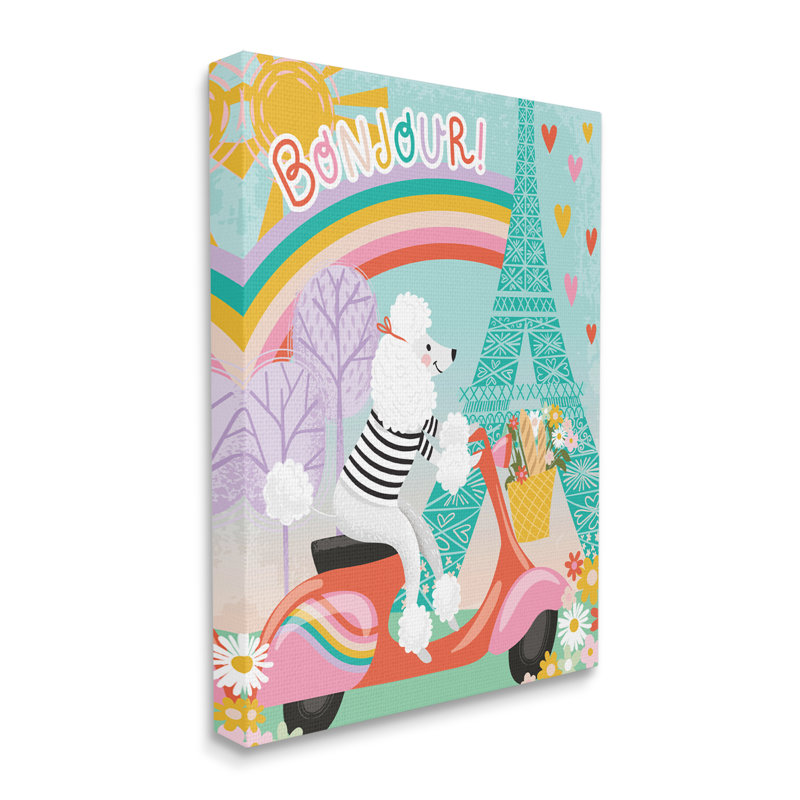Tour à canons Bonjour Eifel, H 30 po x l 24 po x P 1,5 po, Toile tendue
