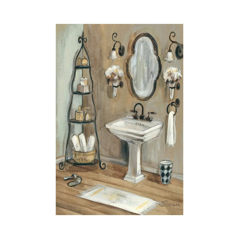 «French Bath I» par Silvia Vassileva - reproduction d'art, Toile tendue, Aucun mat, H 26 po x l 18 po x P 1,5 po