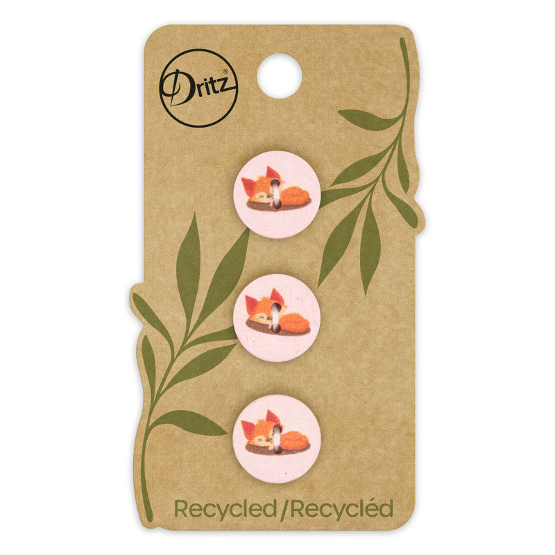 Bouton renard en coton recyclé Dritz