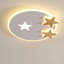 White Dimmable Star LED Flush Ceiling Light With Remote
