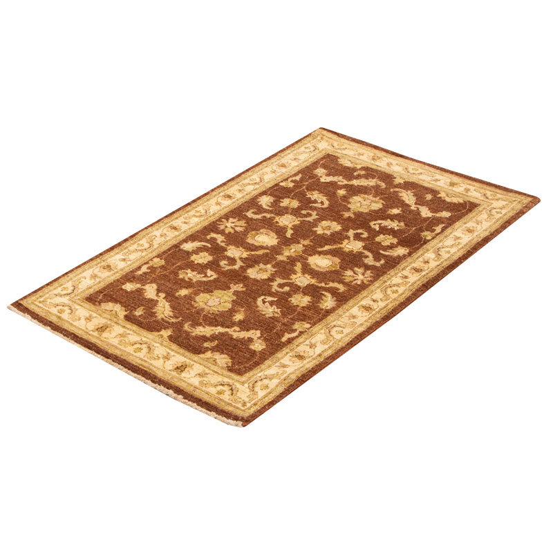 Tapis unique en laine noué à la main nouvel âge de 3 pi 1 po x 5 pi 1 po Nuri