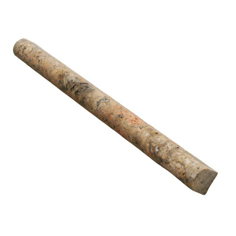 12" x 0.75" Honed Travertine Pencil Liner Tile Trim in Yellow
