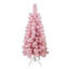 Arbre rose floqué illuminé 4 pi
