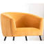 Fauteuil d'appoint en velours orange jaunâtre - siège, pieds en métal, design moderne pour un espace de vie solide