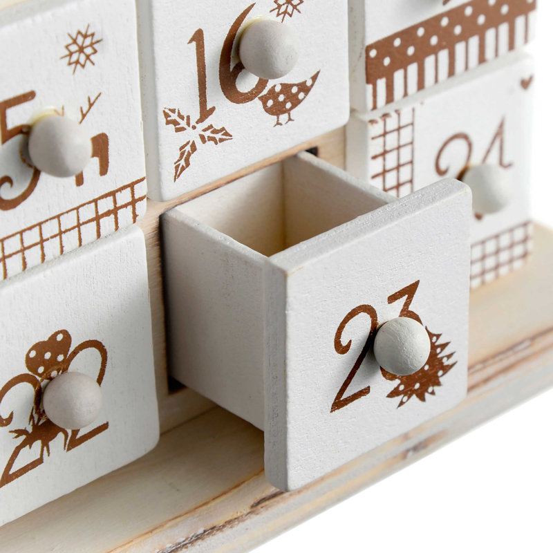 Christmas Advent Calendar, White/Brown