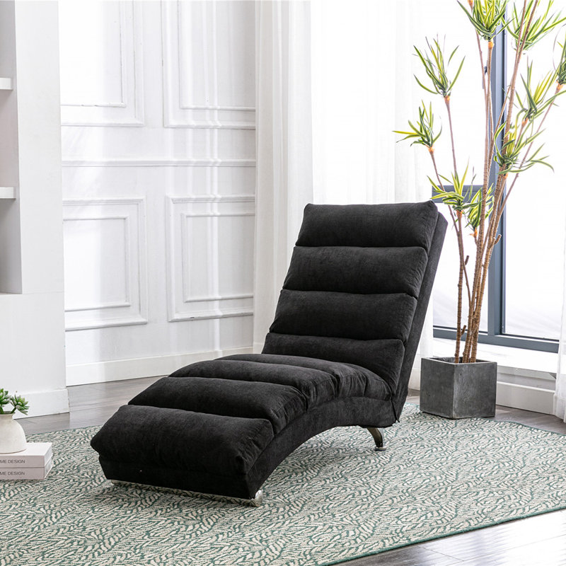 Alrahman Upholstered Recliner, Black Velvet