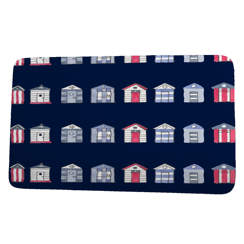 Manford Non-Slip Bath Mat, 24" W x 17" L, Navy