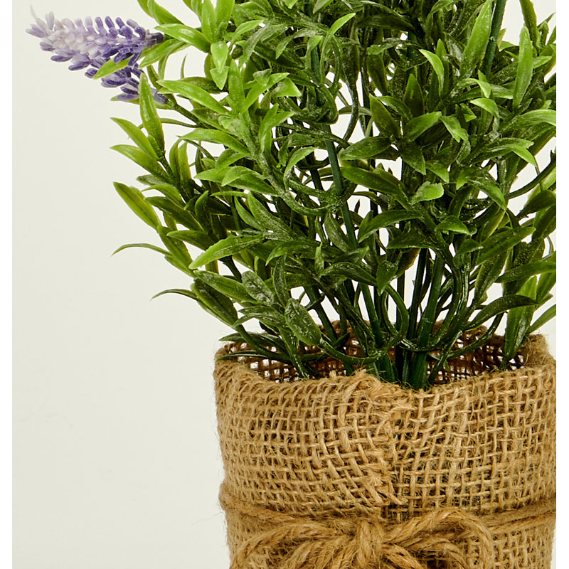 11" Artificial Lavender in 3" Burlap Pot