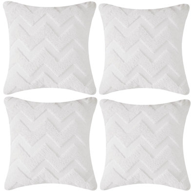 Faux Fur Chevron 18'' Throw Pillow Cover
