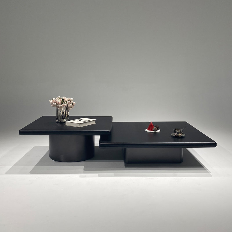 Table à thé en bois de style moyen-antique, Noir