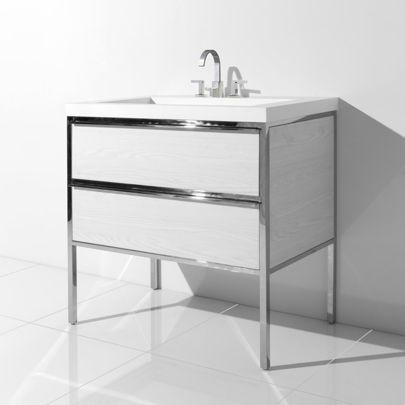 Ensemble de meuble-lavabo simple 36 po Mikita, Blanc