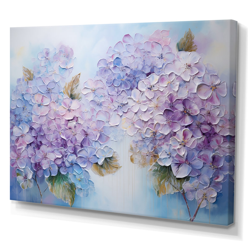 Fleurs d'hirangées mauves paradisiaques I - champ de fleurs, art mural, H 24 po x l 32 po x P 1 po, Toile tendue