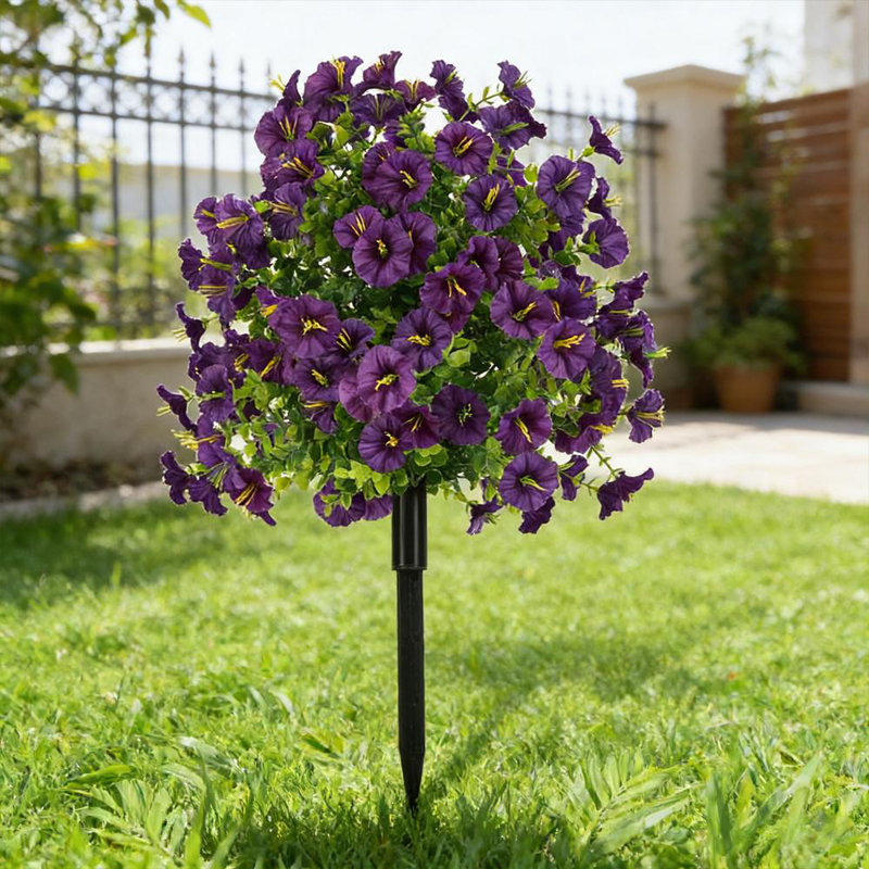 1 paquet de fleurs artificielles pour l'extérieur, arbustes résistants aux rayons UV, plantes, fausse fleur, verdure pour cuisine de bureau, décoration de jardin