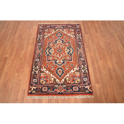 Orange Traditional Handmade Wool Rug 3x5