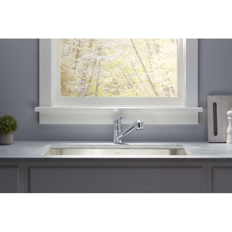 Sterling By Kohler Valton Pull Out Kitchen Faucet, Matte Black