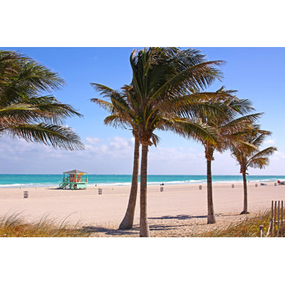 Sandy Beach, Miami - Wrapped Canvas Print