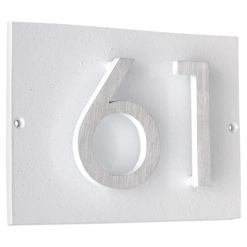 Rectangle Wall Plaque, White/Satin Nickel Two Tone, Yes