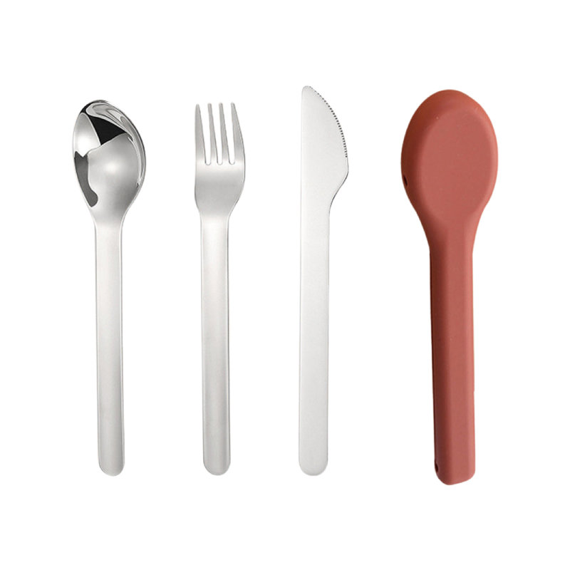 Ensemble de couverts en acier inoxydable Ebern Designs Kelesha, Rouge