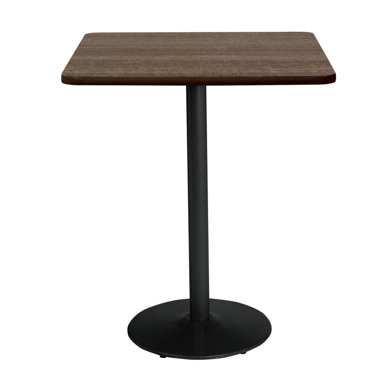 Mode Square Breakroom Dining Table, Studio Teak, Black, 42" H x 30" W x 30" D