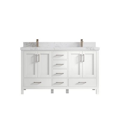 Malibu 60'' Double Bathroom Vanity with Top
