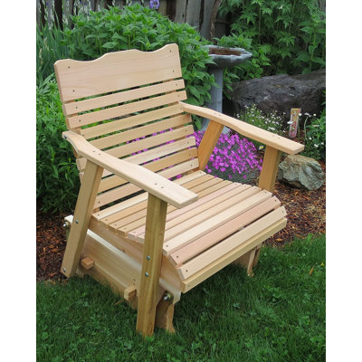 Outdoor Letourneau 2 Ft. Cedar Glider, Amish-made by Red Barrel Studio
